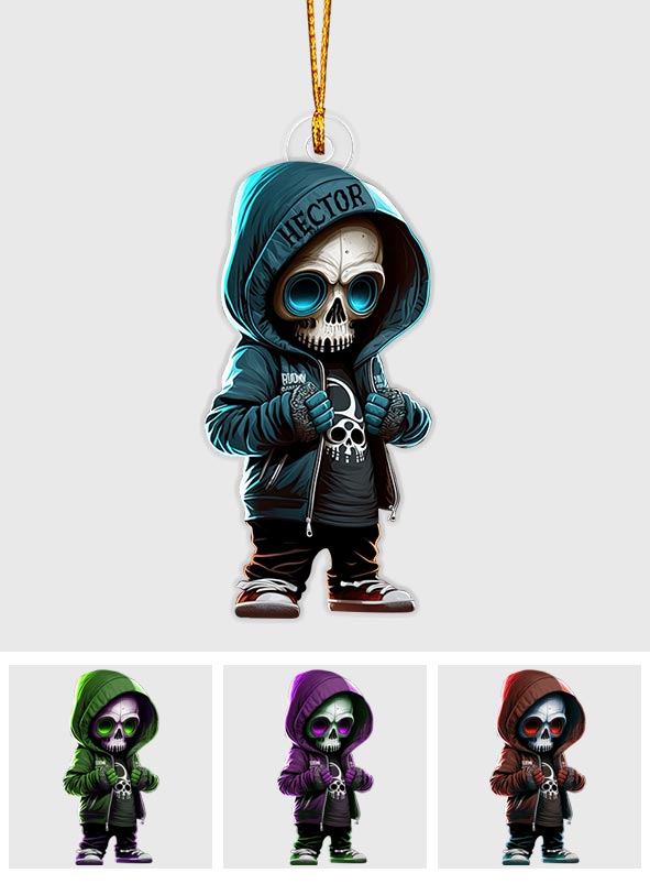Stylish Skeleton - Personalized Skull Custom Shaped Ornament