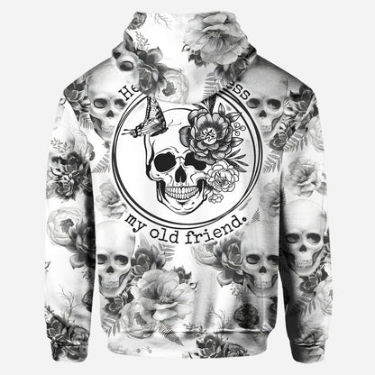 Pink Roses Skull - Personalized Skull Hoodie and Leggings