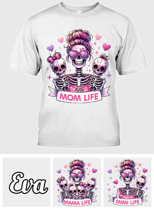 Mom Life - Personalized Skull T-shirt And Hoodie