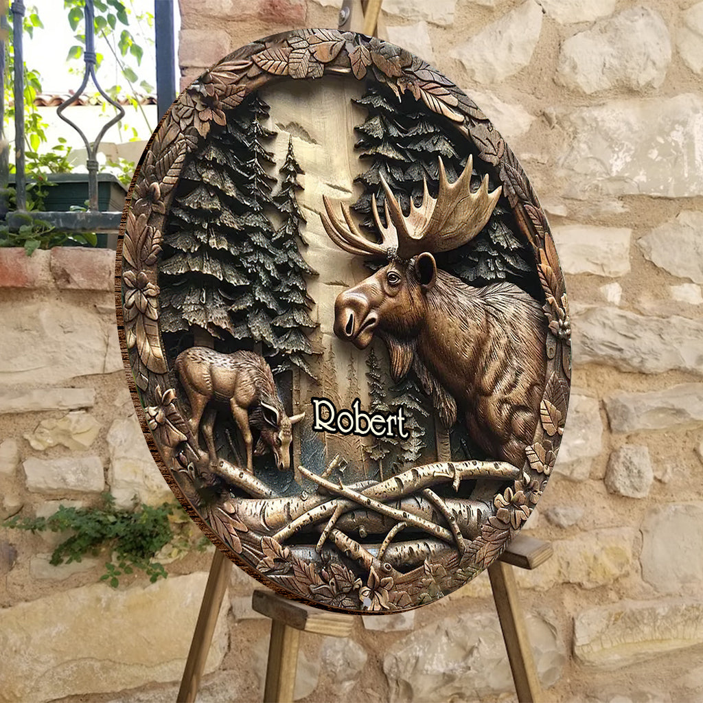 Love Hunting - Personalized Hunting Round Wood Sign