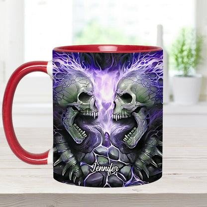 Evil Fire Skull - Personalized Skull Accent Mug