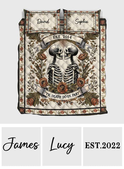 Til Death Do Us Part - Personalized Skull Quilt Set