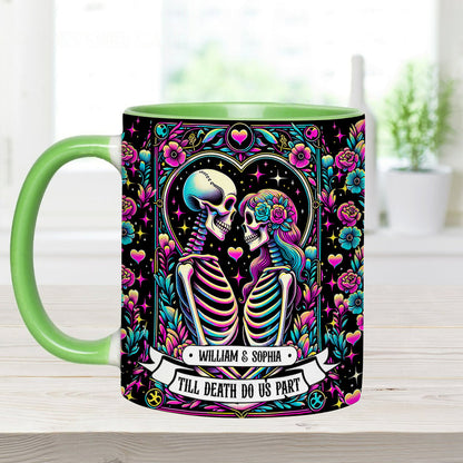 Till Death Do Us Apart - Personalized Skull Accent Mug