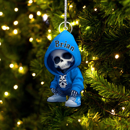 Stylish Skeleton - Personalized Skull Custom Shaped Ornament