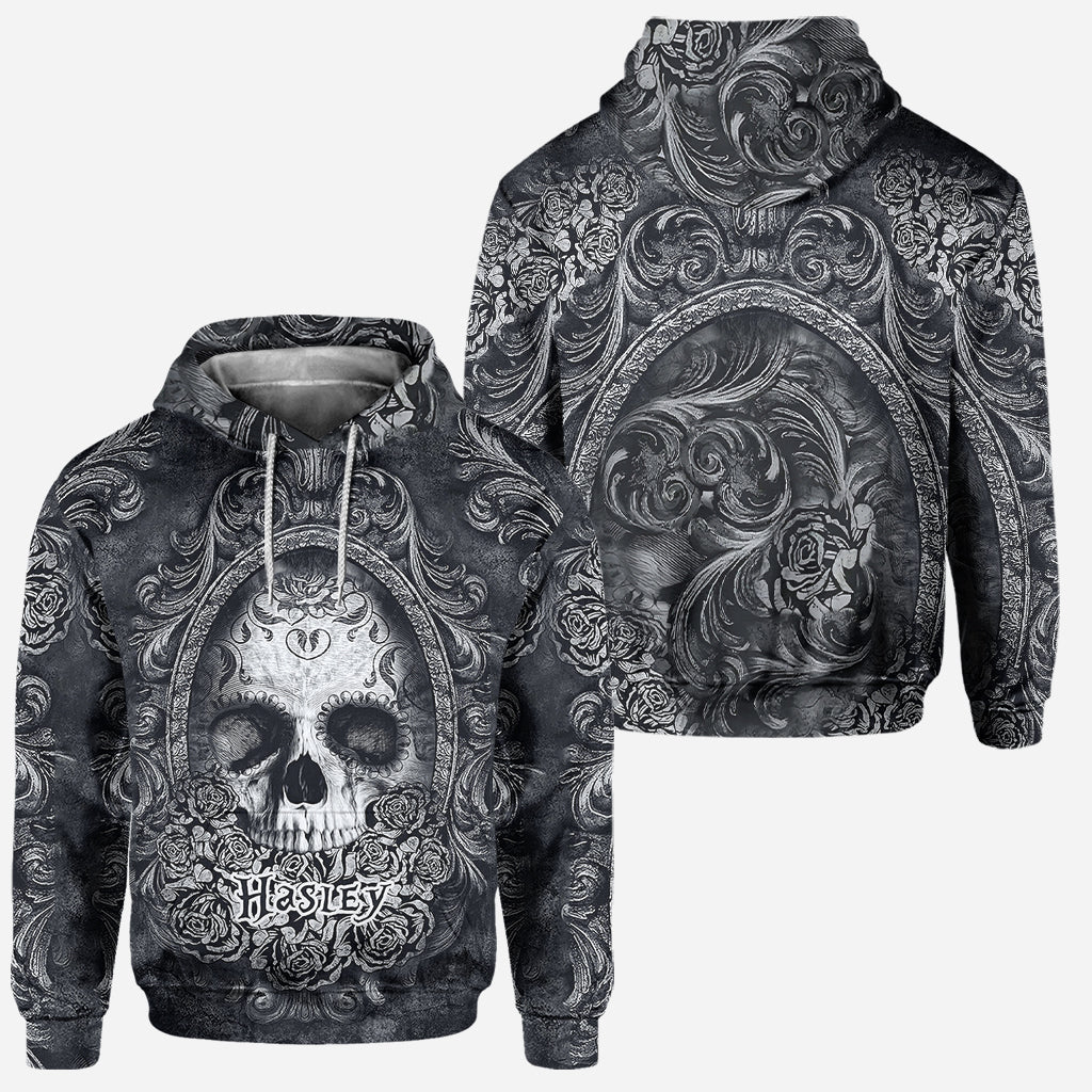 Floral Skull - Personalized Skull Hoodie and Leggings