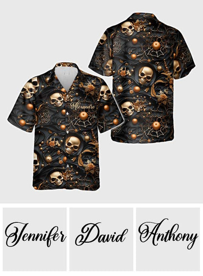 White Skull - Personalized Skull Hawaiian Shirt