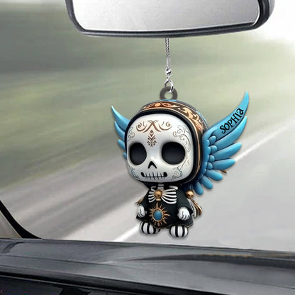 Day Of The Dead, Día de Muertos - Personalized Skull Car Ornament