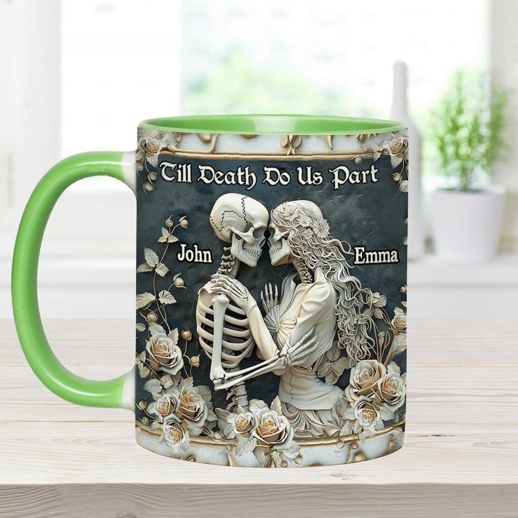 Till Death Do Us Part - Personalized Skull Accent Mug