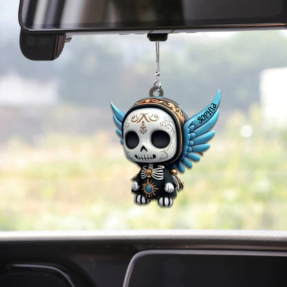 Day Of The Dead, Día de Muertos - Personalized Skull Car Ornament