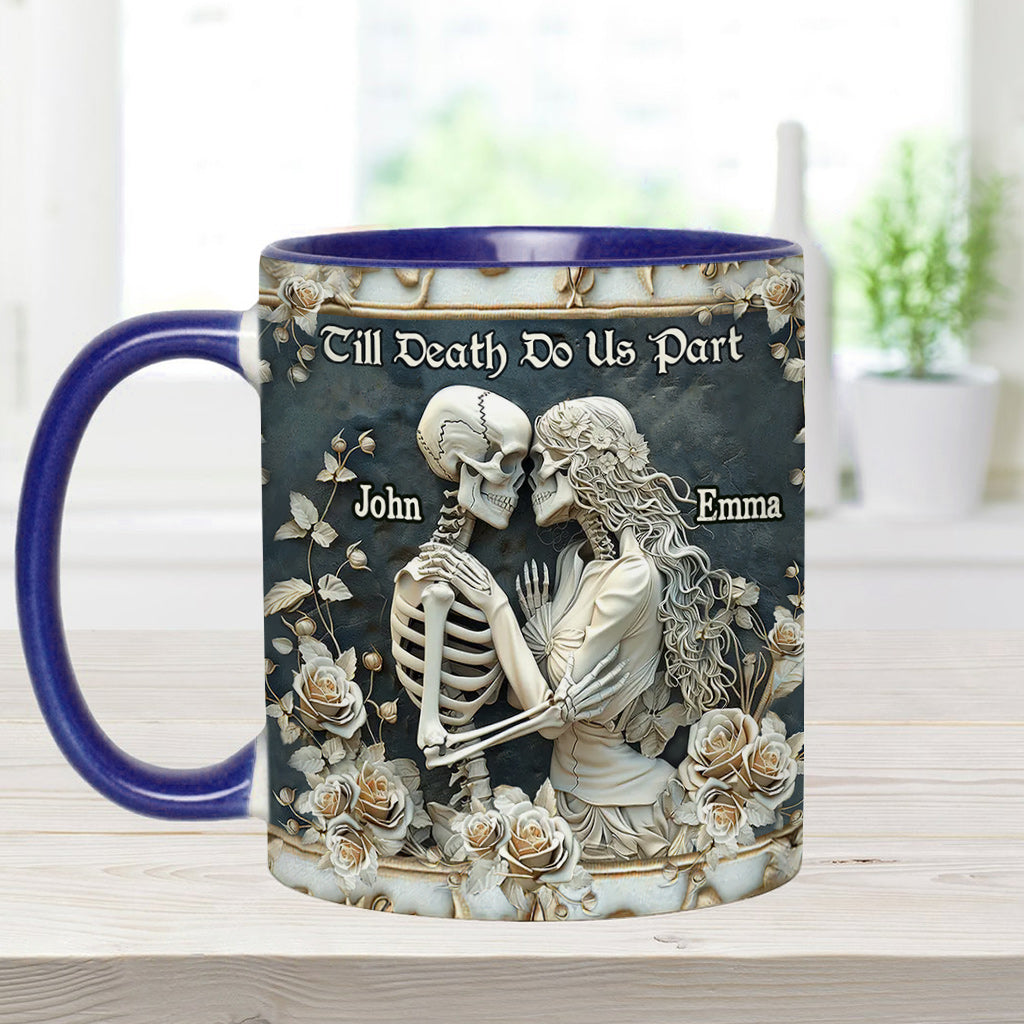 Till Death Do Us Part - Personalized Skull Accent Mug