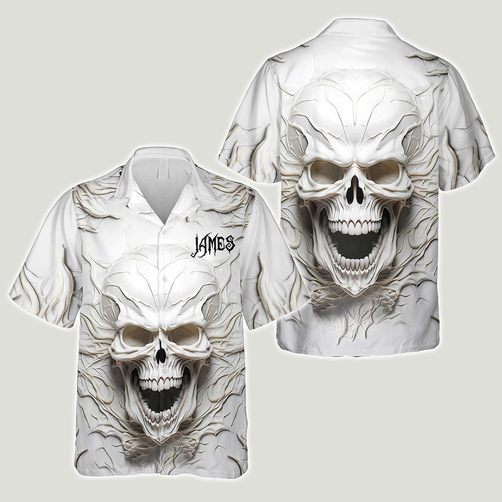Black Skull - Personalized Skull Hawaiian Shirt