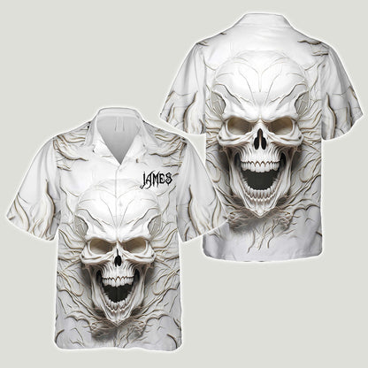 Black Skull - Personalized Skull Hawaiian Shirt