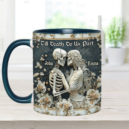 Till Death Do Us Part - Personalized Skull Accent Mug
