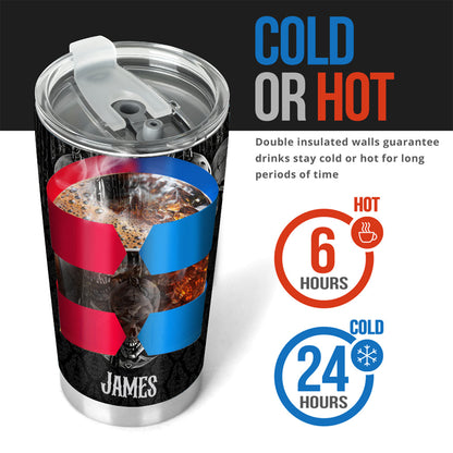 Smoky Black Skeletion - Personalized Skull Tumbler