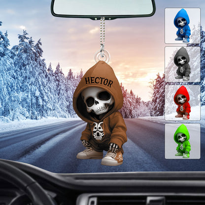 Stylish Skeleton - Personalized Skull Custom Shaped Car Ornament