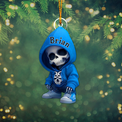 Stylish Skeleton - Personalized Skull Custom Shaped Ornament
