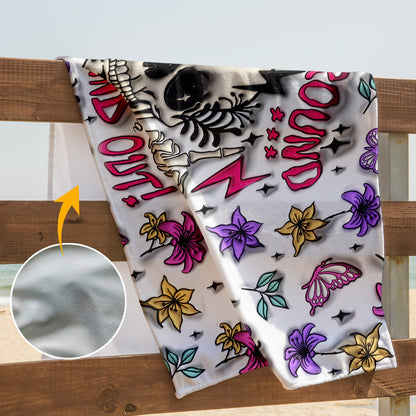 Fuck Around And Find Out - Personalized Skull Beach Towel