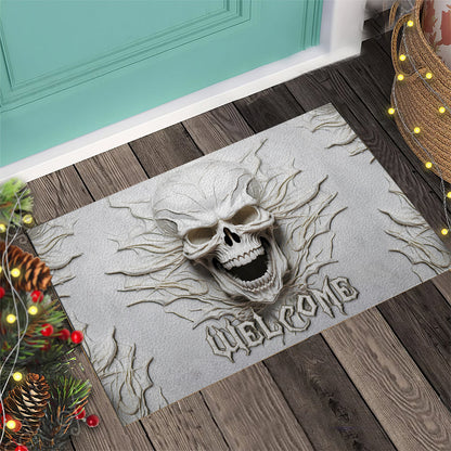 Welcome White Skull - Skull Doormat