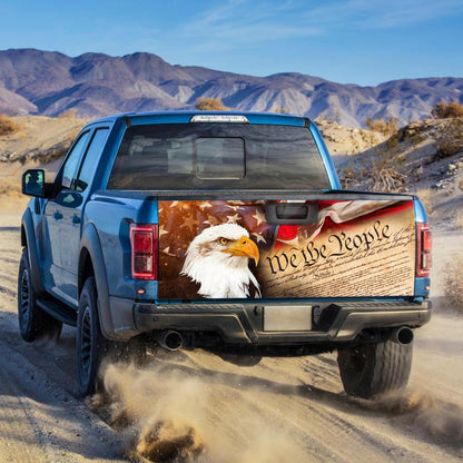 We The People. God Bless America. American Eagle Truck Tailgate Decal Sticker Wrap THH3719TD