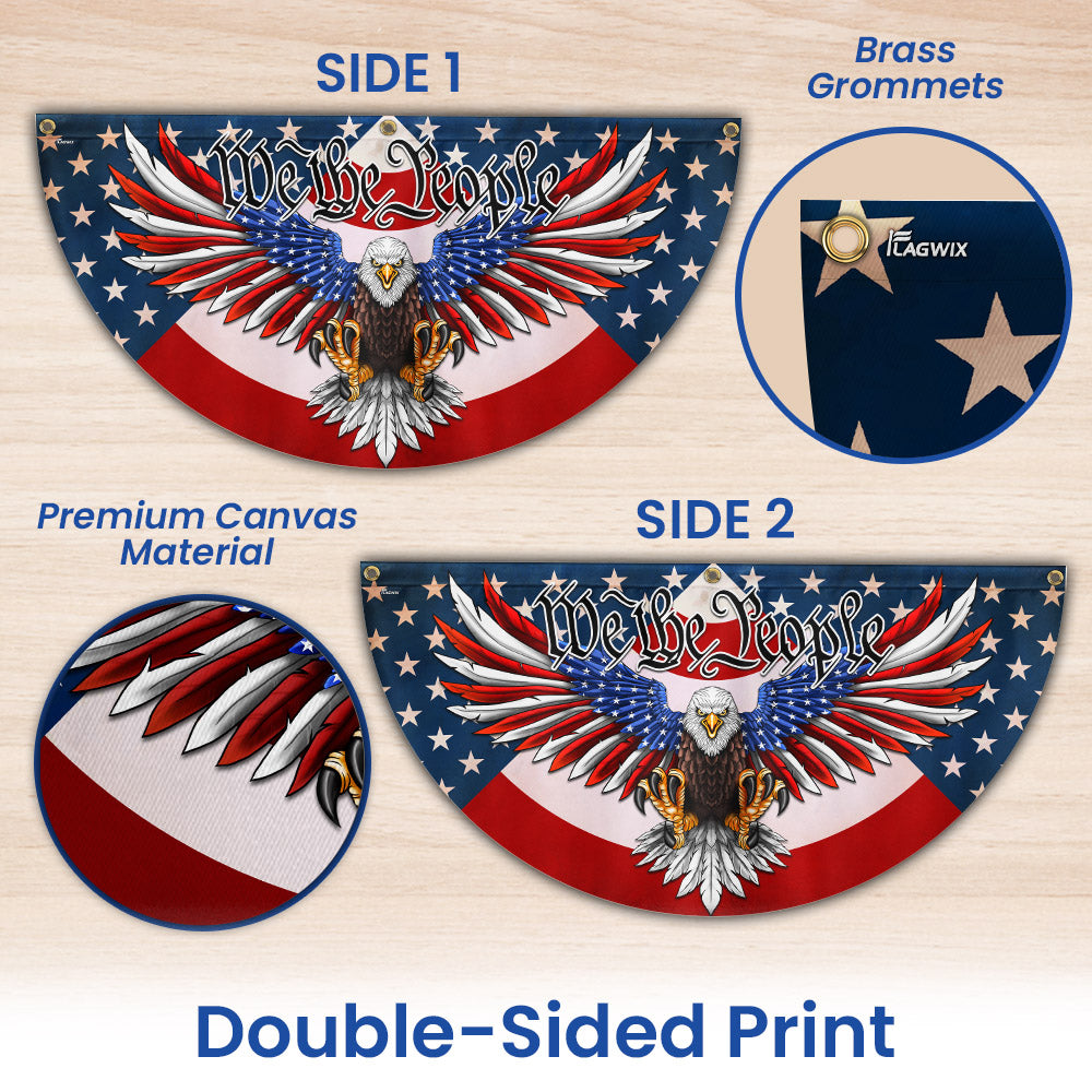 We The People Patriotic Eagle Non-Pleated Fan Flag MLN3356FL