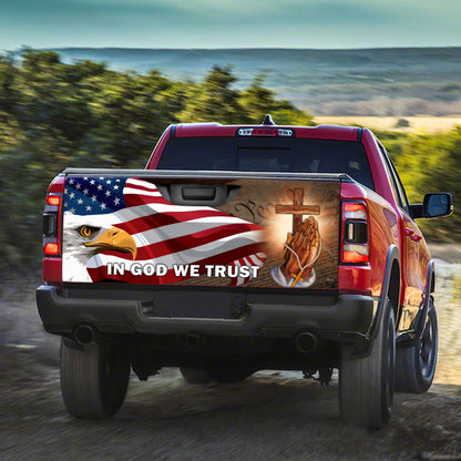 American Eagle In God We Trust Truck Tailgate Decal MBH155TD