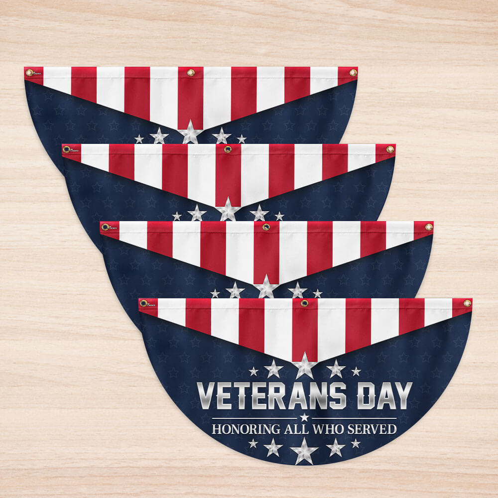 Veterans Day Honoring All Who Served Non-Pleated Fan Flag TQN3812FL