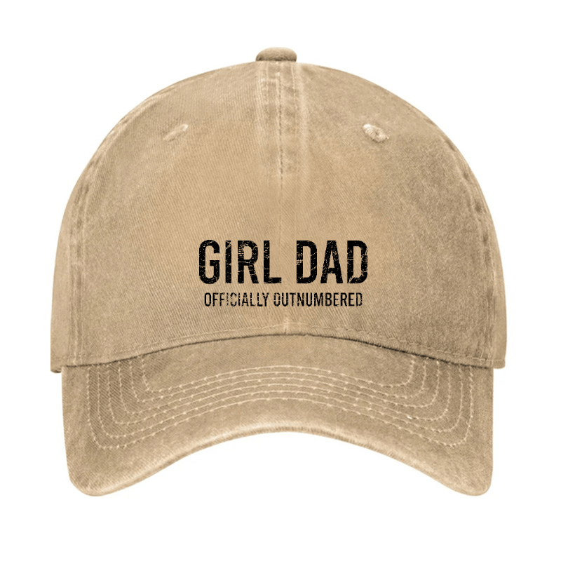 Girl Dad Officially Outnumbered Funny Cap (Free Customization)