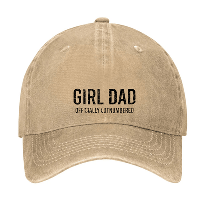 Girl Dad Officially Outnumbered Funny Cap (Free Customization)