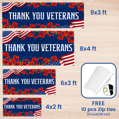 Veterans Day Thank You Veterans Fence Banner TQN3674FB