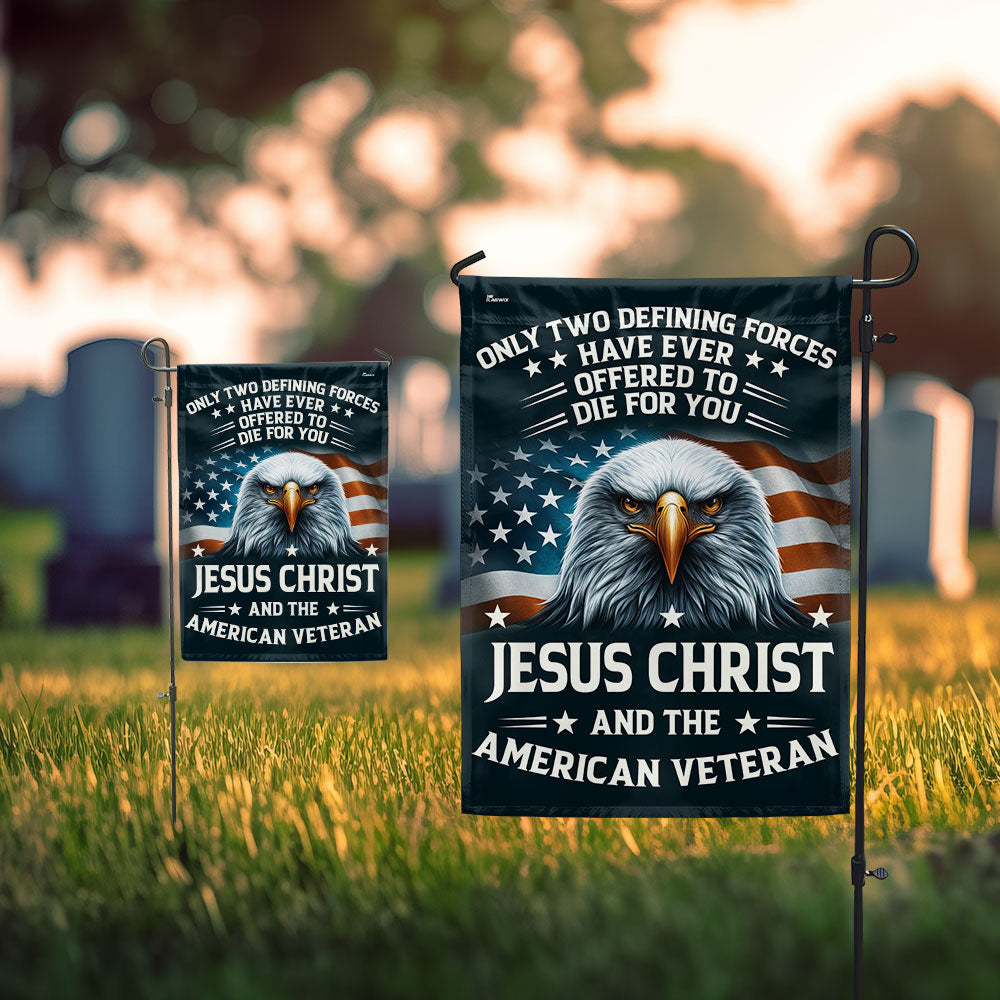 Memorial Day FLAGWIX Patriotic Eagle Veteran Flag Only Two Defining Forces  Have Ever  Offered To  Die For You  Jesus Christ And The American Veteran Flag MLN2763F