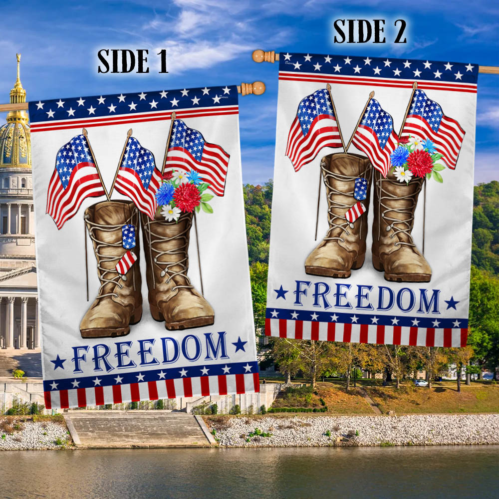 Flagwix American Flag - Veteran Boots Freedom Independence Day Patriotic Flag MLN1422F
