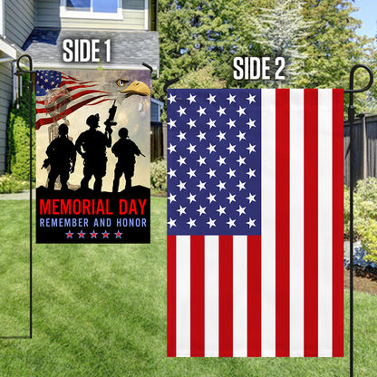 Memorial Day Veteran Remember And Honor Two-Sided Flag TPT781F