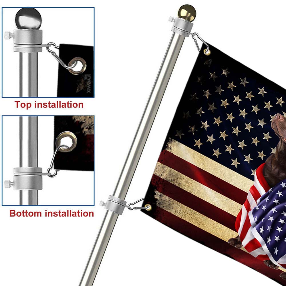 Chocolate Labrador and  Yellow Labrador Patriotic American Flag TPT1087GF