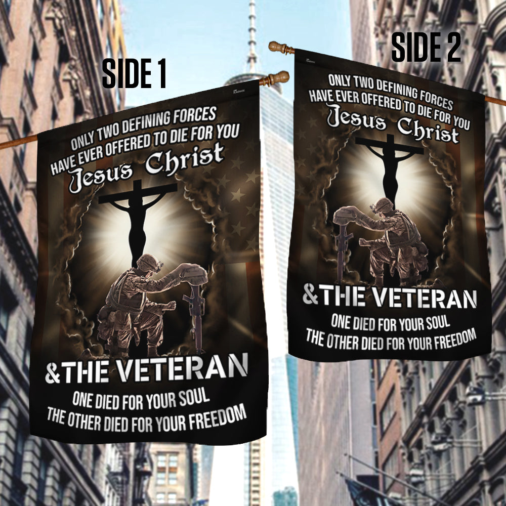 Jesus Veteran Flag Jesus Christ and The Veteran Flag TRV1690F