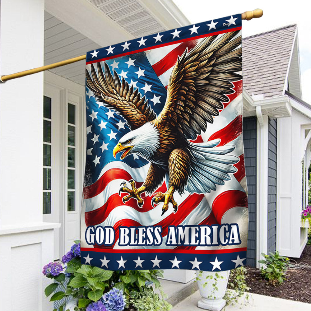 Flagwix American Flag - God Bless America Patriotic Eagle Flag MLN3352F