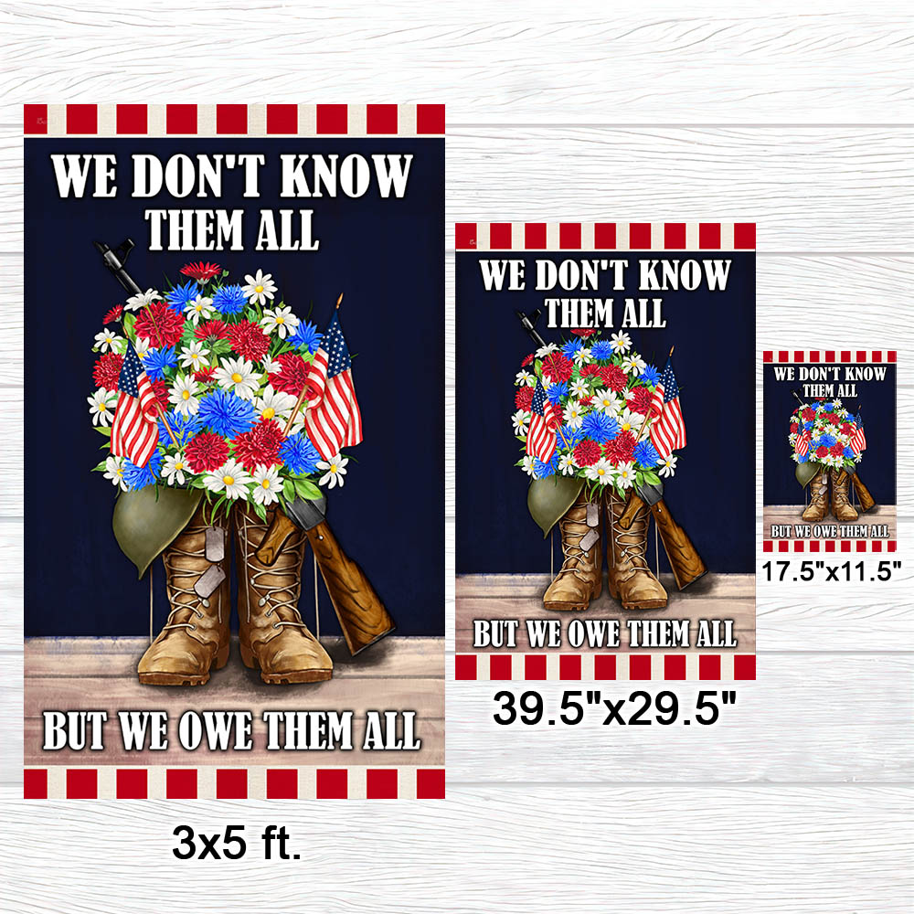 Memorial Day Flag Veterans We Don't Know Them All But We Owe Them All TQN919F
