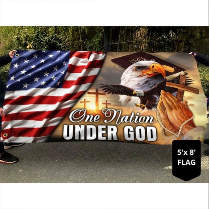 Patriotic Eagle American Flag One Nation Under God Grommet Flag MLN192GF