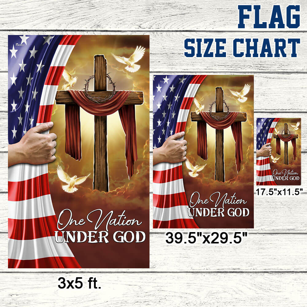 Flagwix American Flag - One Nation Under God Christian Cross American Flag TPT1317F