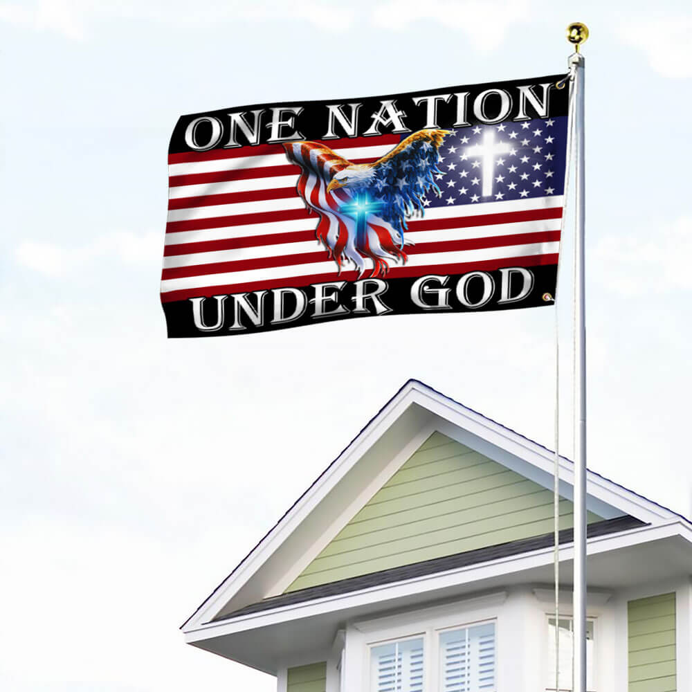 One Nation Under God American Eagle Grommet Flag 3-Day Shipping