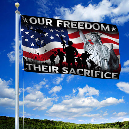 Memorial Day Grommet Flag Our Freedom Their Sacrifice U.S. Veteran  TQN109GF