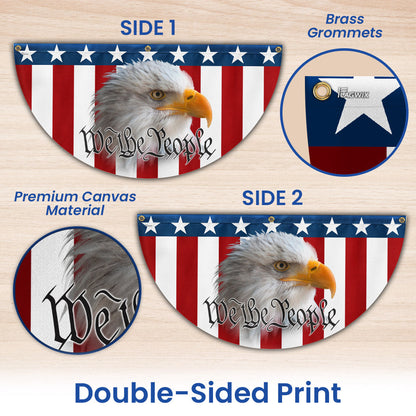 Patriotic Eagle We The People American Non-Pleated Fan Flag MLN3305FL