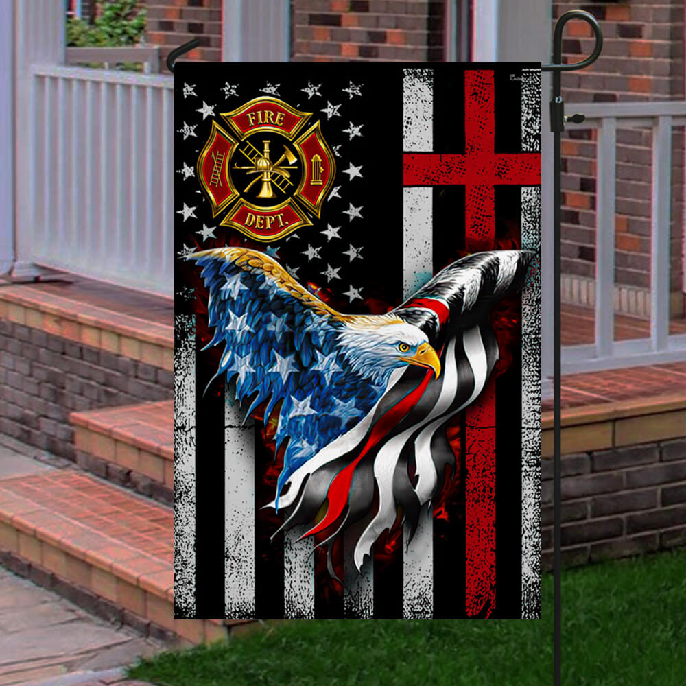 Firefighter, Christian Cross, American Eagle US Flag TPT80F