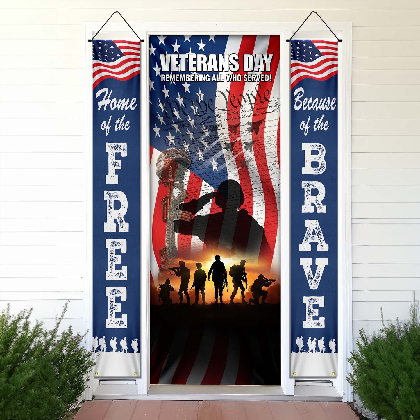 Veterans Day, Home Of The Free Because Of The Brave Door Cover &amp; Banners TPT1273CB