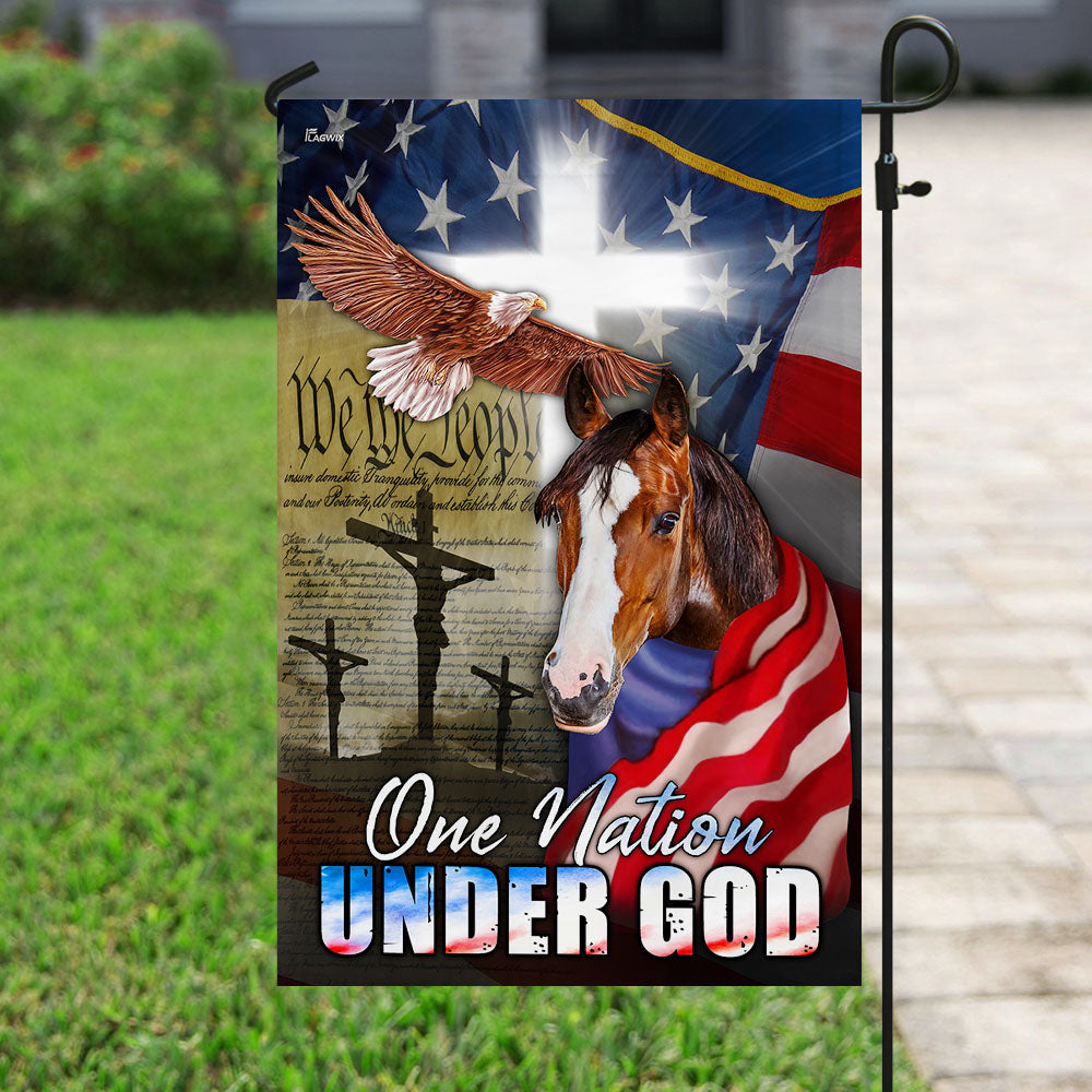 Horse Eagle One Nation Under God Flag