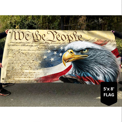 Flagwix American Flag - We The People Patriotic Eagle Grommet Flag – Independence Day Decor