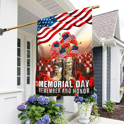 Memorial Day Veteran Remember and Honor American Two-Sided Flag TPT793F