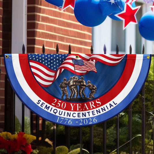 Flagwix American Flag - USA 250th Anniversary Semiquincentennial Non-Pleated Fan Flag