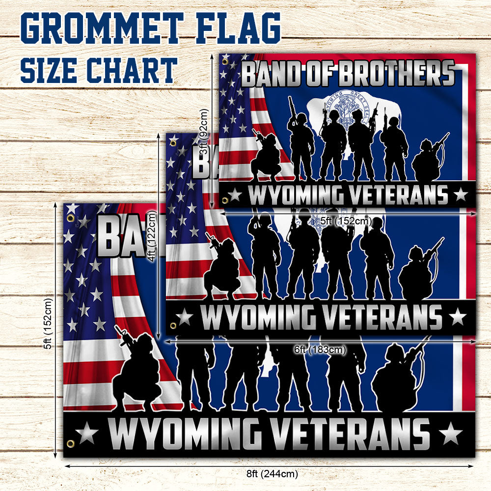 Veteran Grommet Flag Band Of Brothers Wyoming Veterans QNN556GFv1