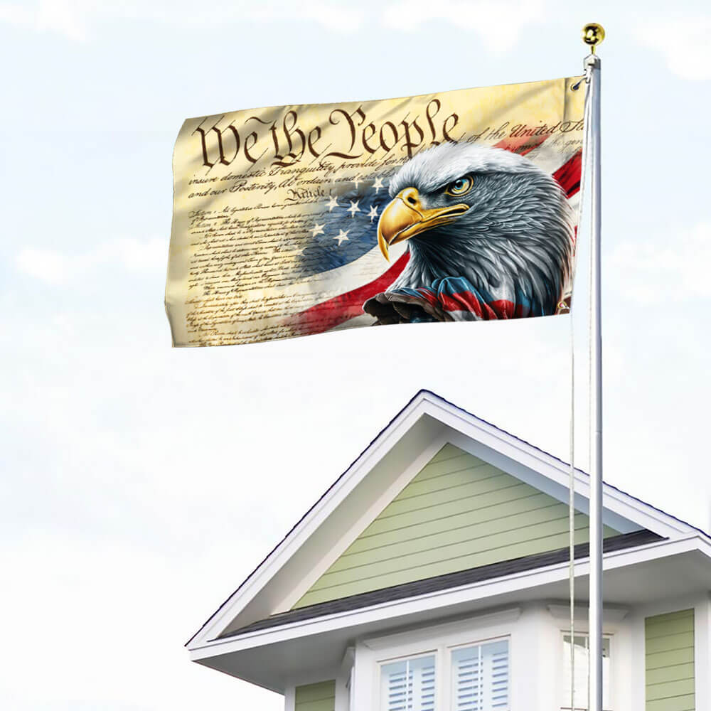 Flagwix American Flag - We The People Patriotic Eagle Grommet Flag – Independence Day Decor