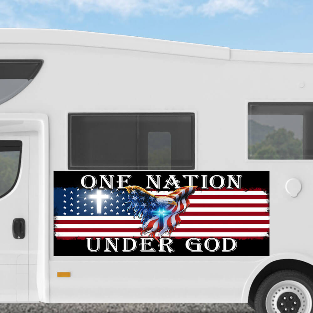 One Nation Under God. God Bless America Rv Decals Vehicle Wrap THB3602VWv2